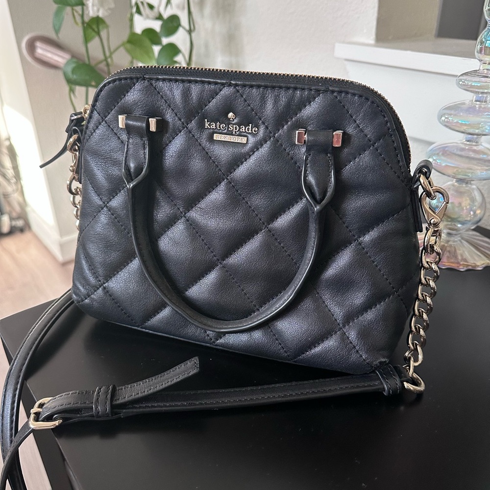 Kate Spade Black Leather Patterson Drive Dome Satchel